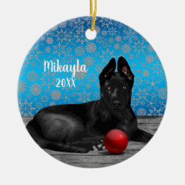 German Shepherd Puppy Christmas Keramik Ornament