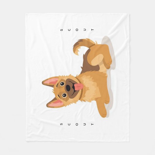 German Shepherd Puppy Cute Illustration Fleecedecke (Vorderseite)
