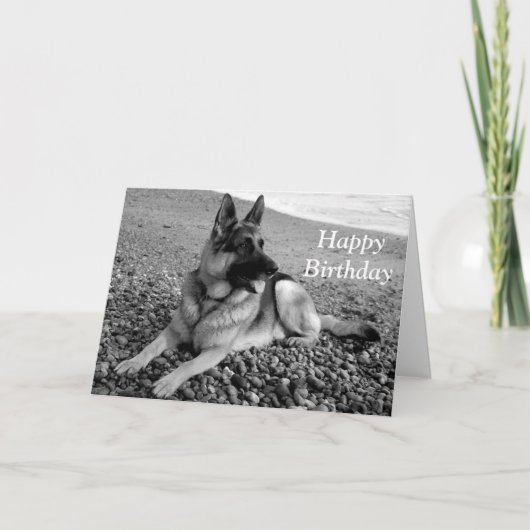German Shepherd  Puppy Dog  Happy Birthday Card Karte (Vorderseite)