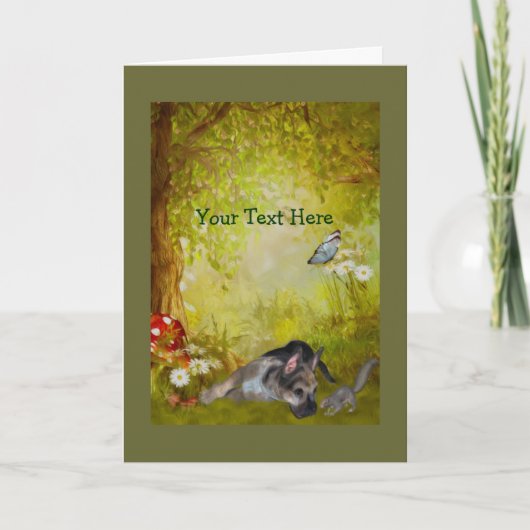 German Shepherd Puppy Fantasy Dog Photo Card Karte (Vorderseite)