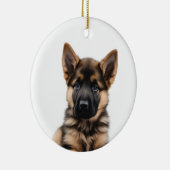 German Shepherd Puppy Keramik Ornament (Rechts)