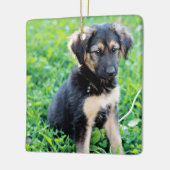 German Shepherd Puppy Keramikornament (Links)