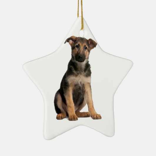 German Shepherd Puppy Keramikornament (Rechts)
