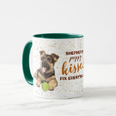 German Shepherd Puppy Kisses Fix Tasse (Vorderseite Links)