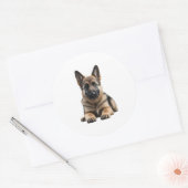 German Shepherd Puppy Runder Aufkleber (Umschlag)