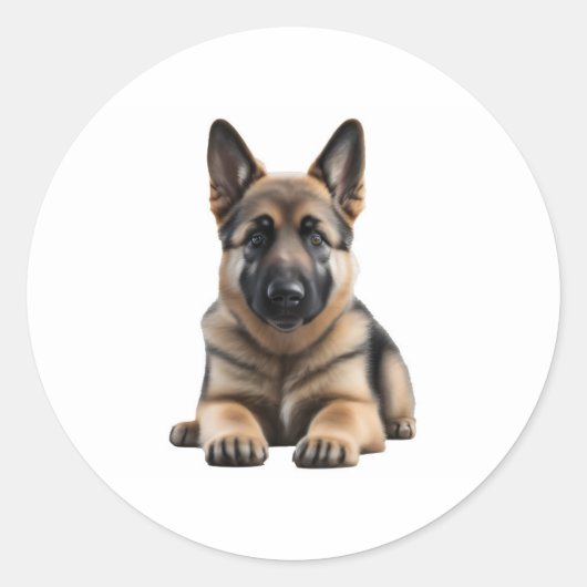 German Shepherd Puppy Runder Aufkleber (Vorderseite)