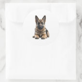 German Shepherd Puppy Runder Aufkleber (Tasche)