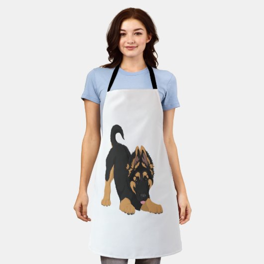 German Shepherd Puppy Schürze (Getragen)