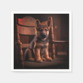 German Shepherd Puppy Serviette (Vorderseite)