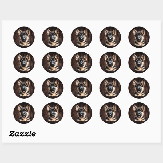 German Shepherd Puppy Stickers (Blatt)