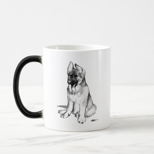 German Shepherd Puppy Verwandlungstasse (Links)