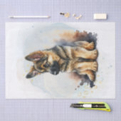 German Shepherd Puppy Watercolor Seidenpapier (Handwerk)