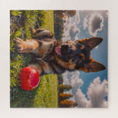 German Shepherd Puppy with Toy Puzzle (Horizontal)