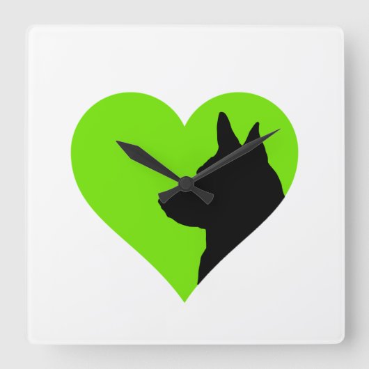German Shepherd Quadratische Wanduhr (Vorderseite)