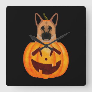 German Shepherd         Quadratische Wanduhr
