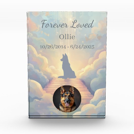 German Shepherd Rainbow Bridge Acrylic Photo Block (Vorderseite)