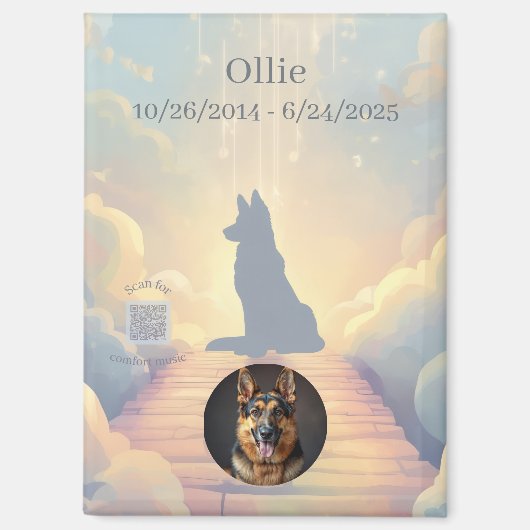 German Shepherd Rainbow Bridge Magnet (Vorderseite)