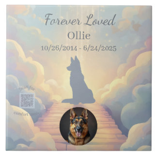 German Shepherd Rainbow Bridge Photo Tile Fliese