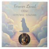 German Shepherd Rainbow Bridge Photo Tile Fliese (Vorderseite)