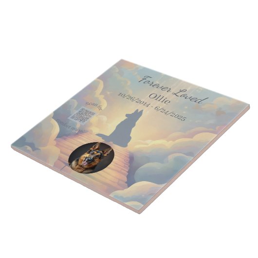 German Shepherd Rainbow Bridge Photo Tile Fliese (Seite)