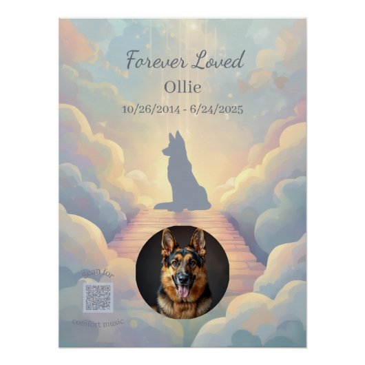German Shepherd Rainbow Bridge Poster (Vorderseite)