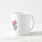 German Shepherd Rainbow Watercolor Paint Spritzer Kaffeetasse (VorderseiteRechts)