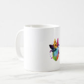 German Shepherd Rainbow Watercolor Paint Spritzer Kaffeetasse (Vorderseite Links)