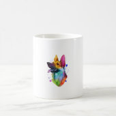 German Shepherd Rainbow Watercolor Paint Spritzer Kaffeetasse (Mittel)