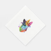German Shepherd Rainbow Watercolor Paint Spritzer Serviette (Ecke)