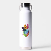 German Shepherd Rainbow Watercolor Paint Spritzer Trinkflasche (Vorne)
