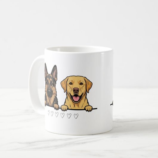 German Shepherd & Retriever Lover Pet Parent Gift Kaffeetasse (Vorderseite Links)