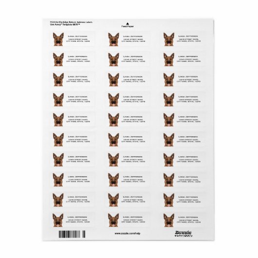 German Shepherd Return Address Label (Vorne)