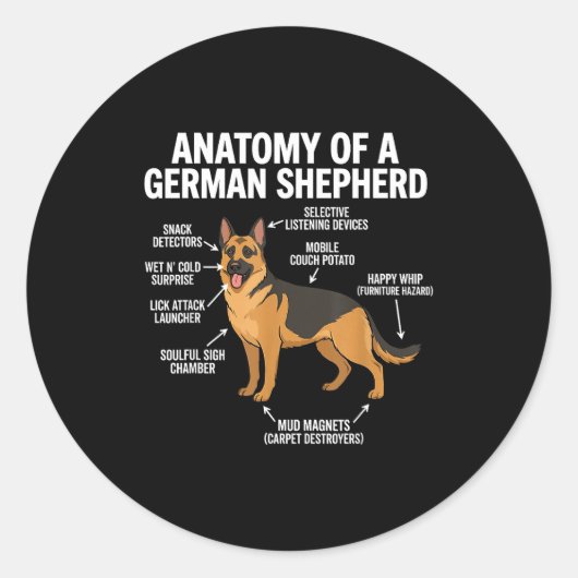 German Shepherd  Runder Aufkleber (Vorderseite)