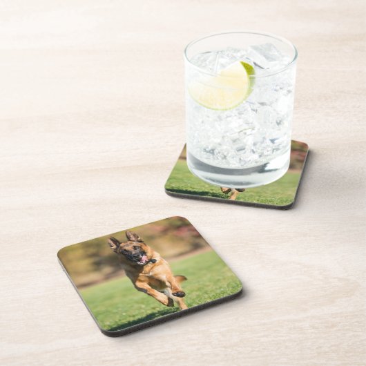 German Shepherd Running Getränkeuntersetzer (Rechte Seite)