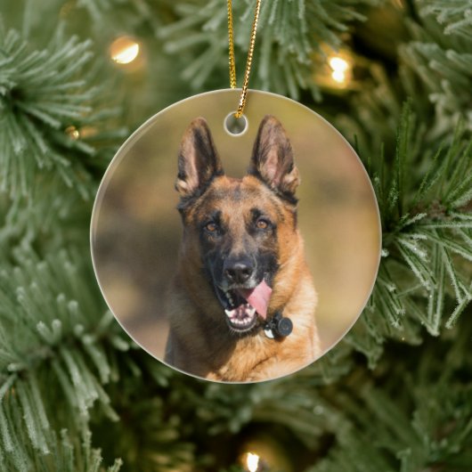 German Shepherd Running Keramik Ornament (Baum)