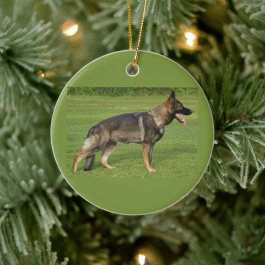 German Shepherd Sable Full Keramik Ornament (Baum)