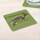 German Shepherd Sable Full Rechteckiger Pappuntersetzer (angewinkelt)
