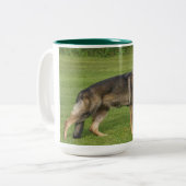 German Shepherd Sable Full Zweifarbige Tasse (Vorderseite Links)