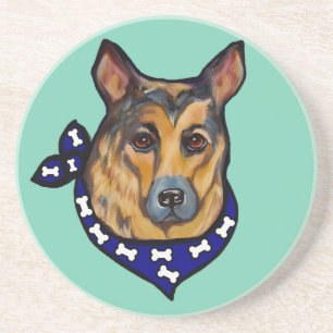 GERMAN SHEPHERD SANDSTEIN UNTERSETZER