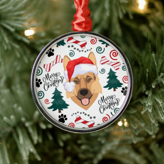 German Shepherd Santa Christmas Ornament Keepsake (Baum)