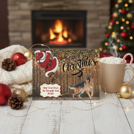 German Shepherd Santa Christmas Postcard Feiertagspostkarte