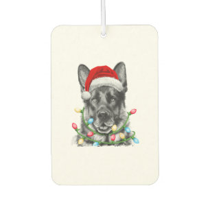 German Shepherd Santa Christmas Tree Lights Xmas B Autolufterfrischer
