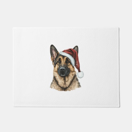 German Shepherd Santa Claus Dog Weihnachten Fußmatte (Vorderseite)