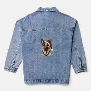 German Shepherd Santa Claus Dog Weihnachten Jeansjacke