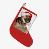 German Shepherd Santa Claus Kleiner Weihnachtsstrumpf (Vorderansicht (hängend))