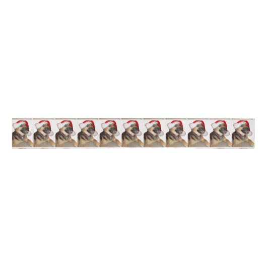 German Shepherd Santa Claus Ripsband (Vorderseite)