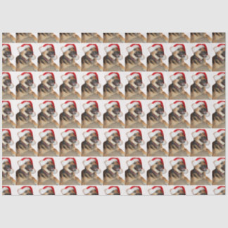German Shepherd Santa Claus Seidenpapier