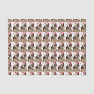 German Shepherd Santa Claus Seidenpapier