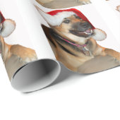 German Shepherd Santa Geschenkpapier (Rolleneckpunkt)