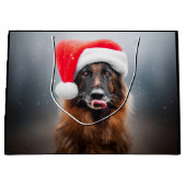 German Shepherd Santa Große Geschenktüte (Vorderseite)